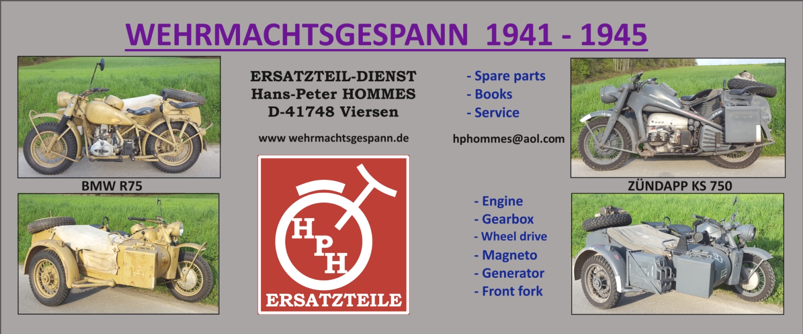 BMW R 75 WH Wehrmacht Seitenwagen Ersatzteilliste Ersatzteilkatalog Teilekatalog 
